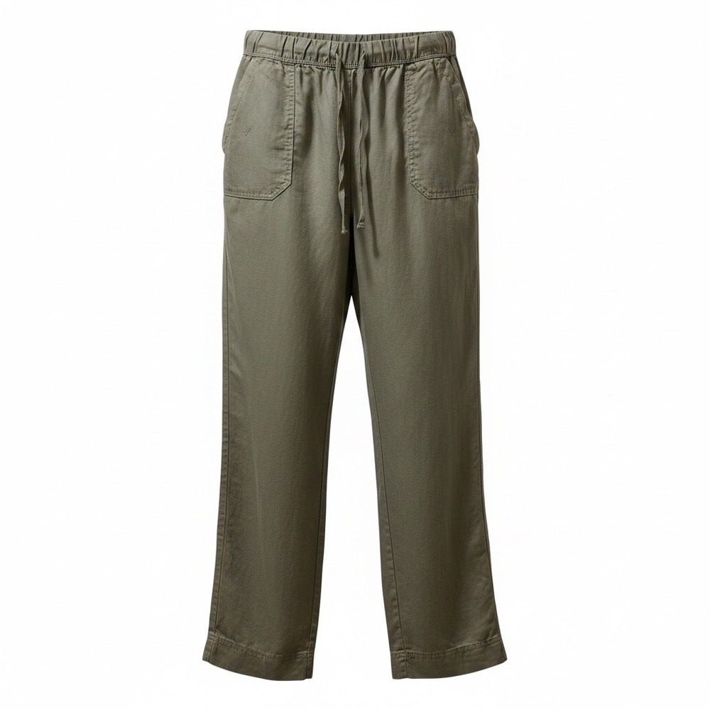 Caffe Marrakesh Olive Green Wide Leg Utility Pant Women M Drawstring Earthy Boho